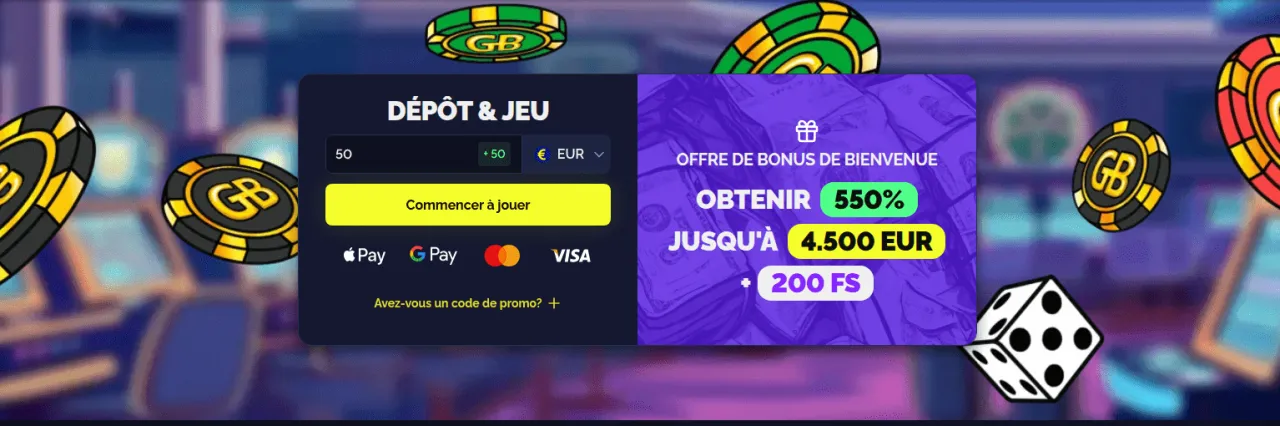 Bonus de bienvenue Goldbet Casino